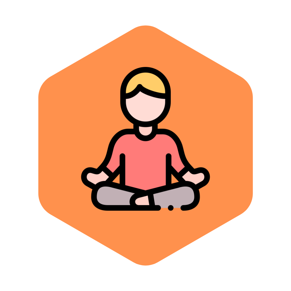 Person meditating icon symbolizing mindfulness and inner peace