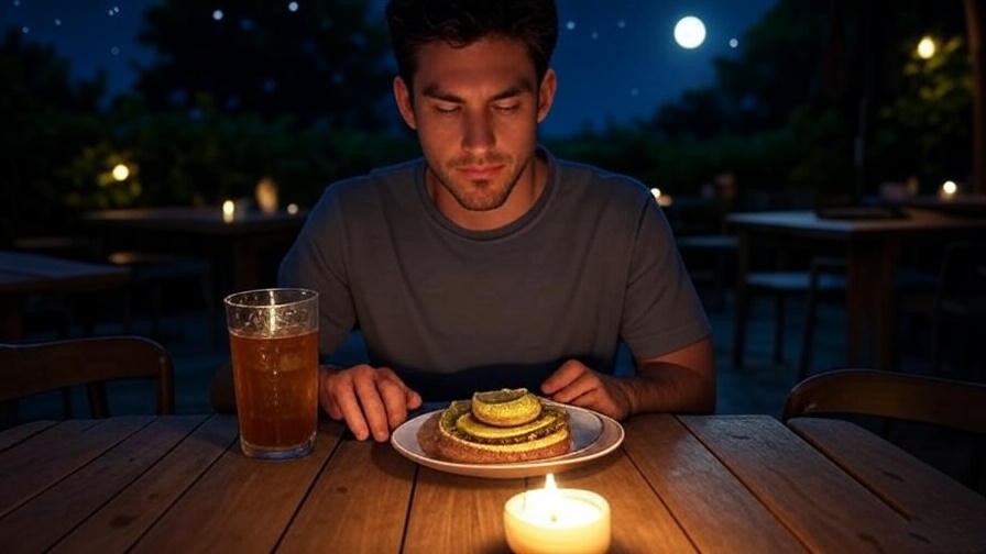 Tranquil Yardhouse patio with journaling and healthy snacks