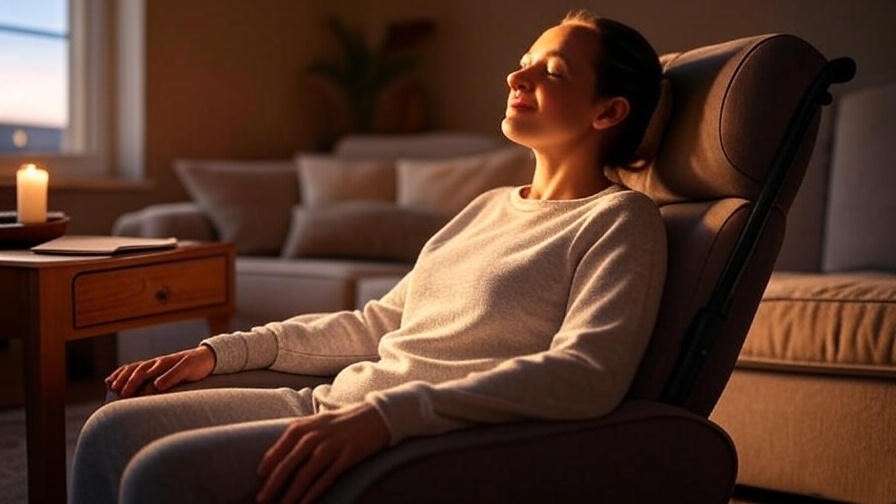 Person practicing deep breathing for relaxation after tooth extraction.