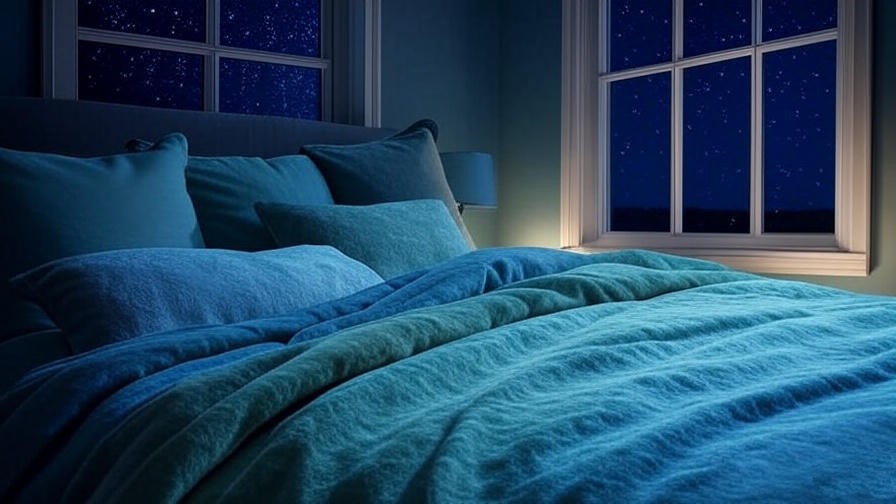Cozy bedroom with a bed and starry sky view, illustrating a dream-friendly sleep environment.