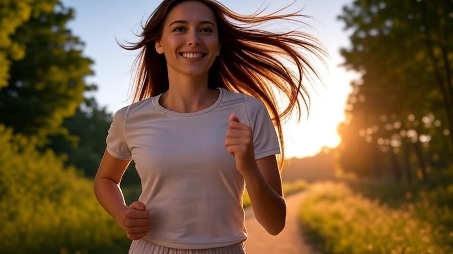 Energetic person jogging at sunrise, symbolizing improved cognitive function after treating sleep apnea.