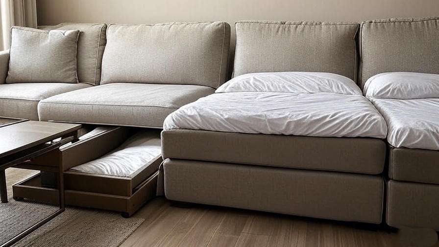 Comparison of trundle sleeper sofa and traditional sleeper sofa in a modern room.
