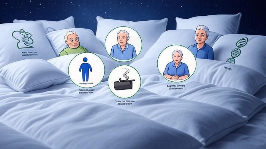 Infographic of modifiable and non-modifiable risk factors for obstructive sleep apnea.