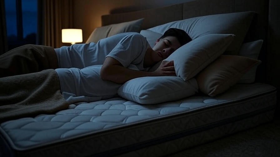 Person sleeping in best positions with pillows for IT band pain relief.