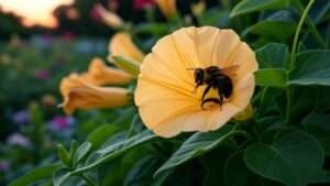 bees sleep in flowers