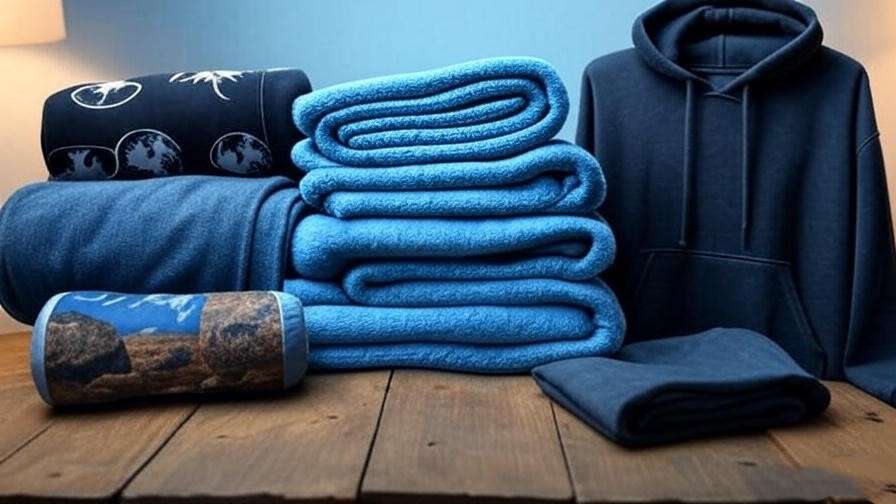 Display of Sleeping With Sirens merch including blanket, hoodie, and pillow for sleep.
