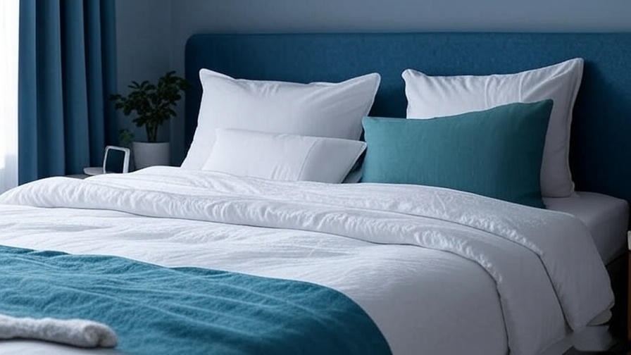 Minimalist sleep environment with sleep tracker and plant for Calm Pro benefits.
