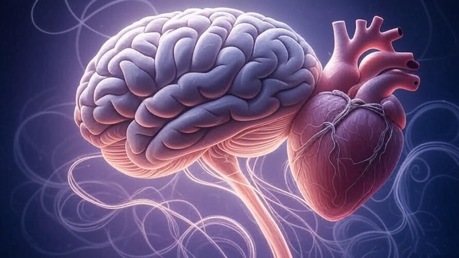 Illustration of brain and heart connection in dreaming science