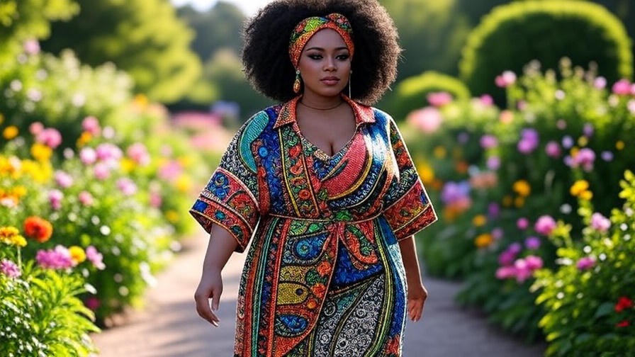 Confident woman in gyaru outfit walking in garden, embodying dream manifestation.