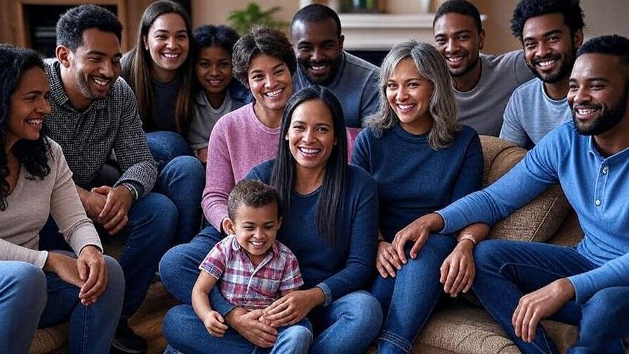 Diverse group supporting single parent and child for community sleep help
