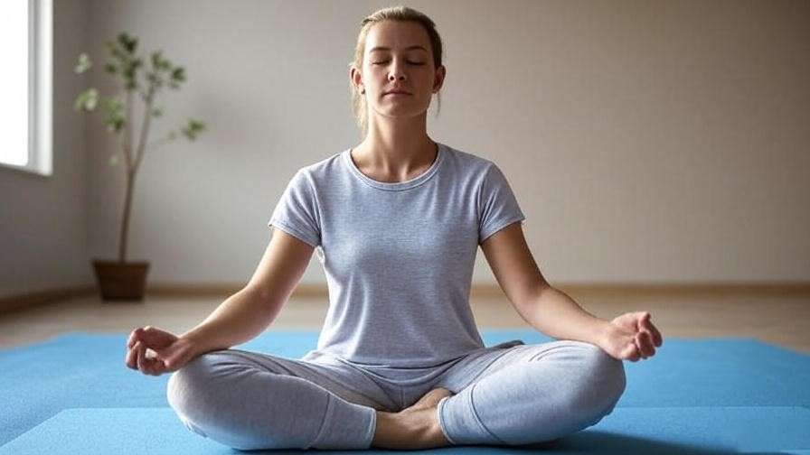Person meditating on a cushion in a tranquil room for breathing and relaxation techniques