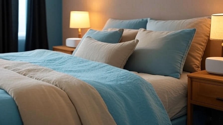 Elevated pillow and white noise machine for better sleep with tooth pain
