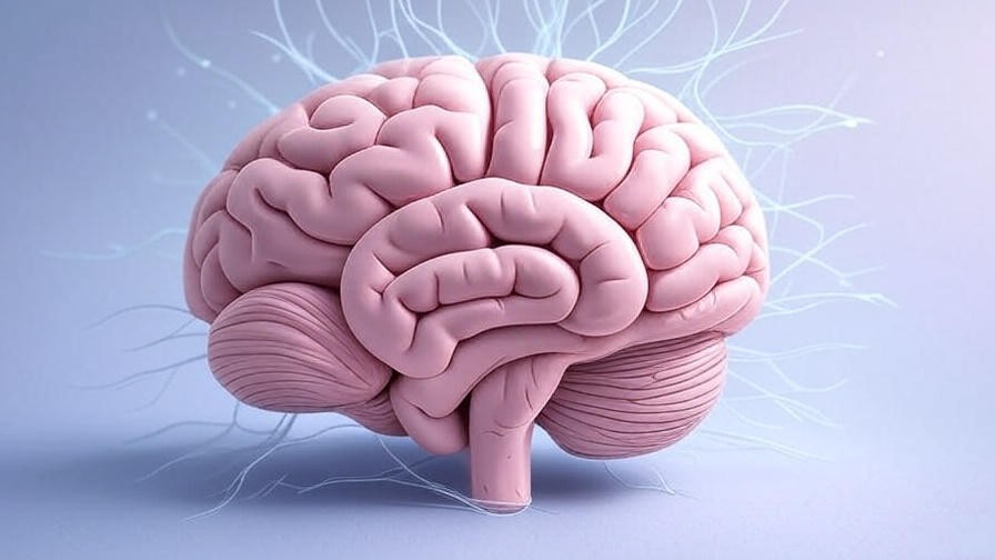 Diagram of baby brain with highlighted amygdala and neural connections
