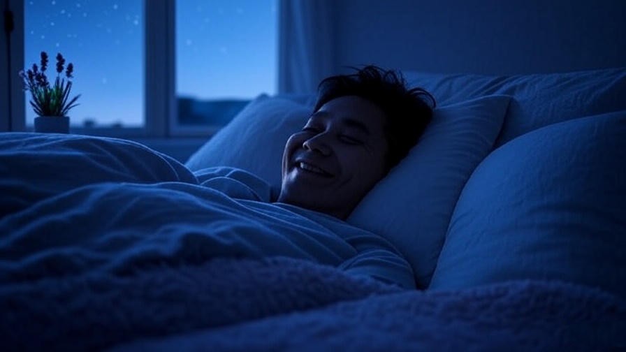 Happy person sleeping peacefully after using Rejuvia Sleep Spray.