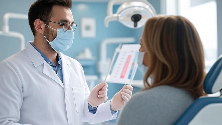 Dentist consulting with patient on recovery timeline after wisdom teeth removal