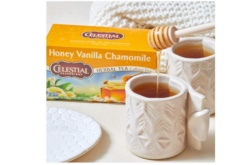 Celestial Seasonings Chamomile Tea Bags - Honey Vanilla Herbal Tea, Caffeine Free, 20 Bags Per Box (Pack of 6) 