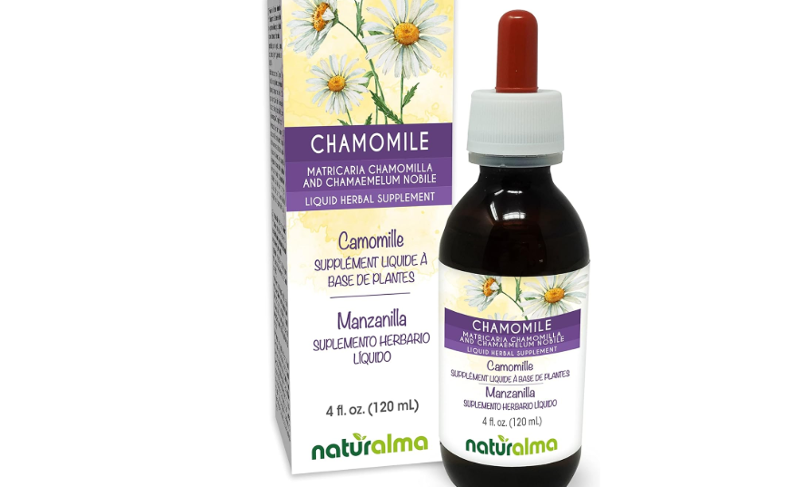 Naturalma German and Roman Chamomile (Matricaria chamomilla and Chamaemelum nobile) Flower Alcohol-Free Tincture - 4 fl oz Liquid Extract in Drops - Herbal... 