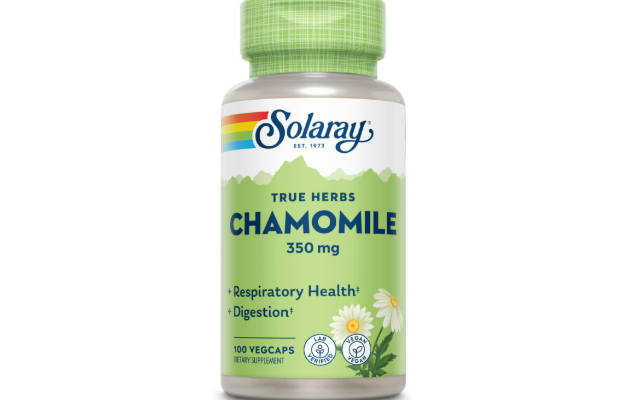 SOLARAY Chamomile, Soothing Support for Digestion, Respiratory Tract and Relaxation, 100 Servings, 100 VegCaps 