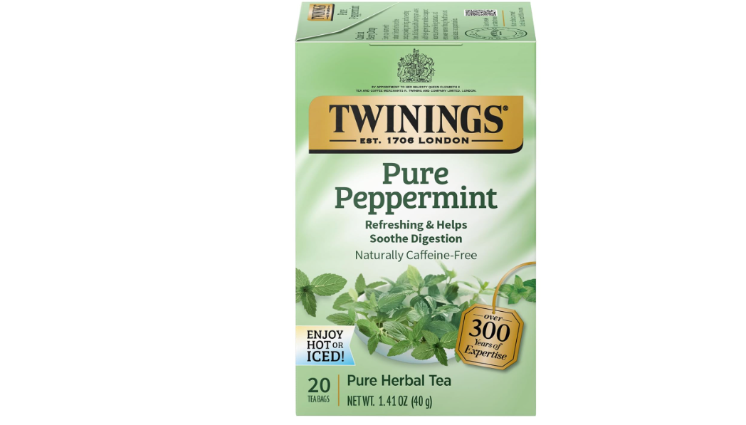Twinings Pure Peppermint Individually Wrapped Tea Bags, 20 Count (Pack of 1), Fresh Minty Flavour, Naturally Caffeine Free, Enjoy Hot or Iced 