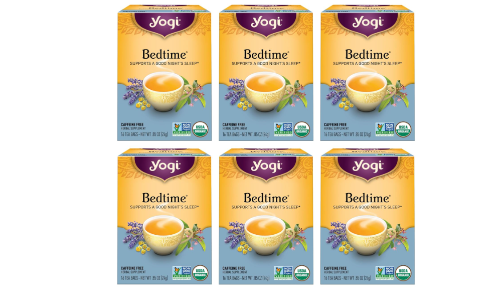 Yogi Tea - Bedtime (6 Pack) - Supports a Good Night’s Sleep - Tea with Passionflower, Chamomile, Valerian Root, and Lavender - 96 Organic Herbal Tea Bags 