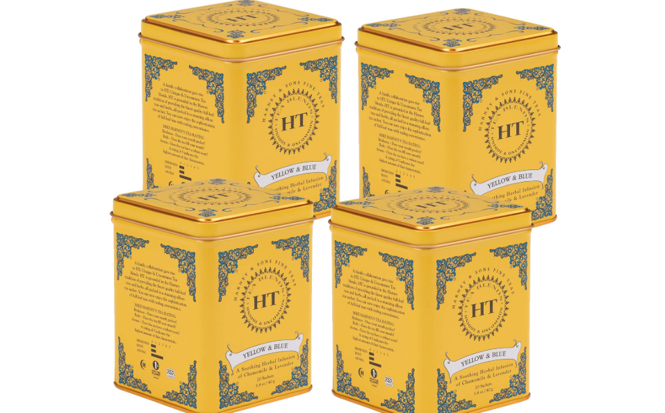 Harney & Sons Yellow and Blue, Chamomile and Lavender, 20 Count (Pack of 4) 