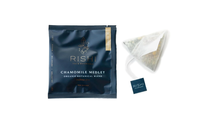 Rishi Tea Chamomile Medley Herbal Tea - Organic, Caffeine Free Direct Trade Sachet Bags, Calming Chamomile Flowers with Lemon Verbena & Mint - 50 Count 