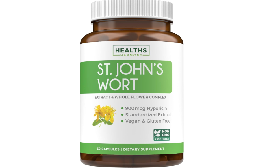 St John's Wort Capsules - Powerful & Potent Saint John's Wort Extract & Whole Herb Complex Standardized to 900mcg Hypericin for Balancing... 