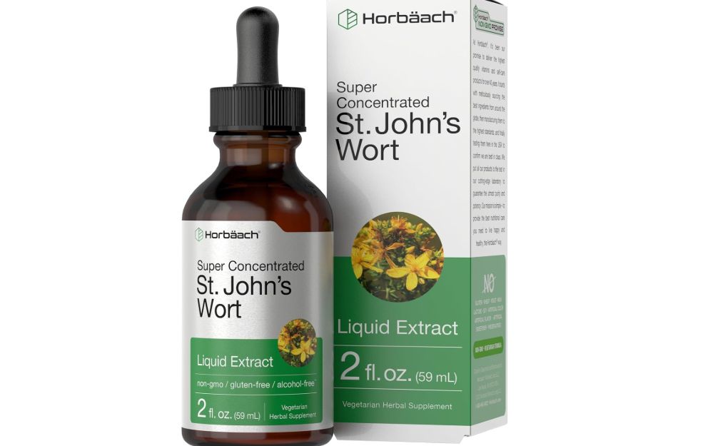 Horbäach St Johns Wort Tincture | 2 Fl Oz | Alcohol Free | Vegetarian Liquid Extract | Non-GMO, Gluten Free Supplement 