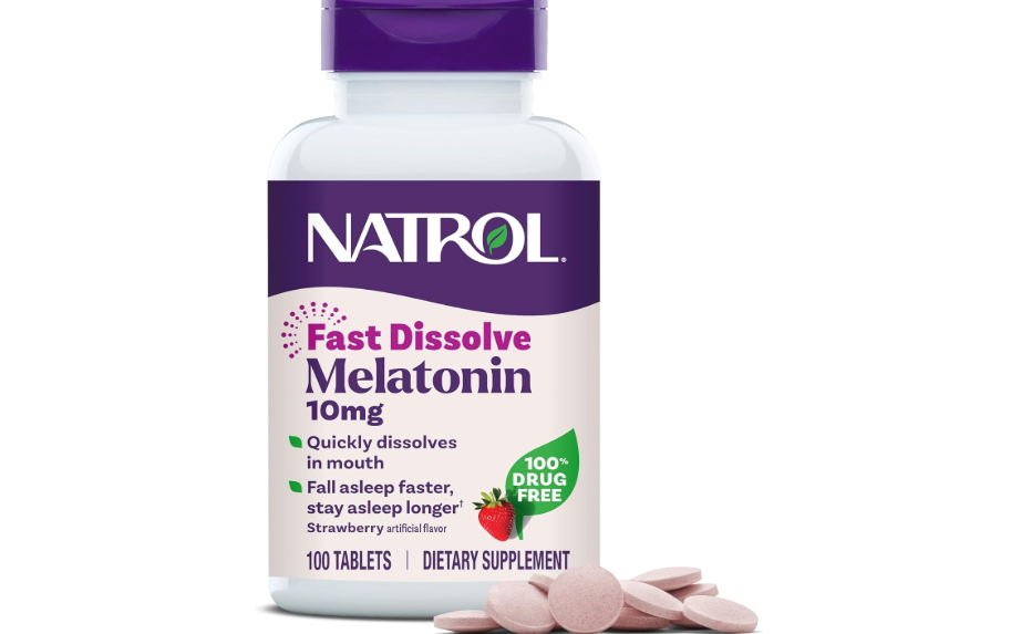 Natrol Fast Dissolve Melatonin 10mg Tablets - Strawberry Flavor, 100 Count, Sleep Support Melatonin Tablets for Adults, 100-Day Supply 