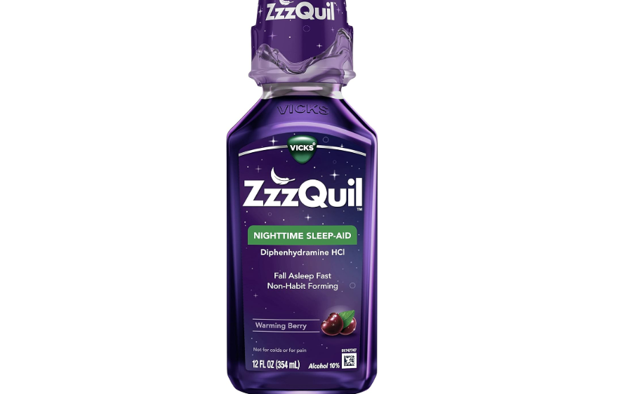 ZzzQuil, Sleep Aid, Nighttime Sleep Aid Liquid, 50 mg Diphenhydramine HCl, Fall Asleep Fast, Non-Habit Forming, Warming Berry Flavor, 12 FL OZ 