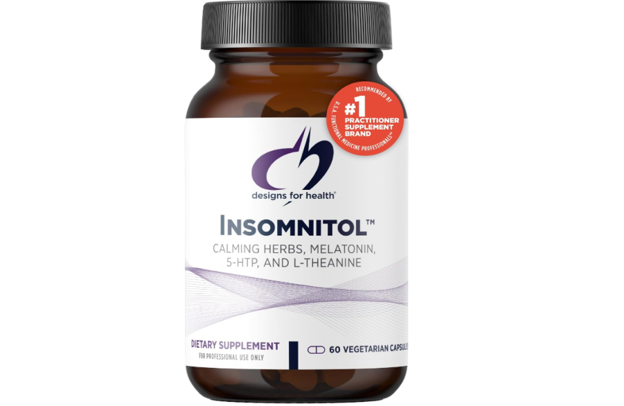 Designs for Health Insomnitol Capsules - Sleep Aid for Adults with Melatonin, L‑Theanine + 5-HTP - Calming Herbs Valerian, Lemon Balm + Passionflower -... 