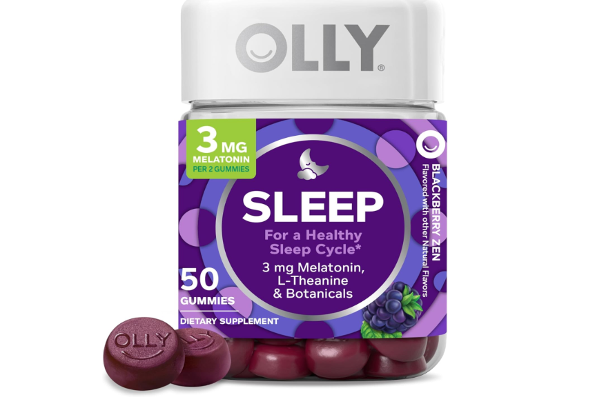 OLLY Restful Sleep Gummy Supplement with Melatonin & L-Theanine Chamomile, Blackberry Zen, 50 Gummies (25 Day Supply) Supports a Healthy Sleep Cycle*... 