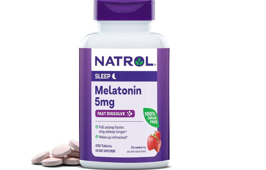 Natrol Melatonin 5mg Fast Dissolve Tablets, Sleep Support Supplements for Adults, Strawberry Flavor, 200 Tablets, Up to 200 Day Supply 