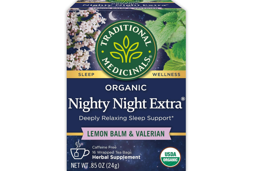 Traditional Medicinals Organic Nighty Night Extra Tea With Valerian Root for Relaxation, 16 Tea Bags (Pack of 1)
