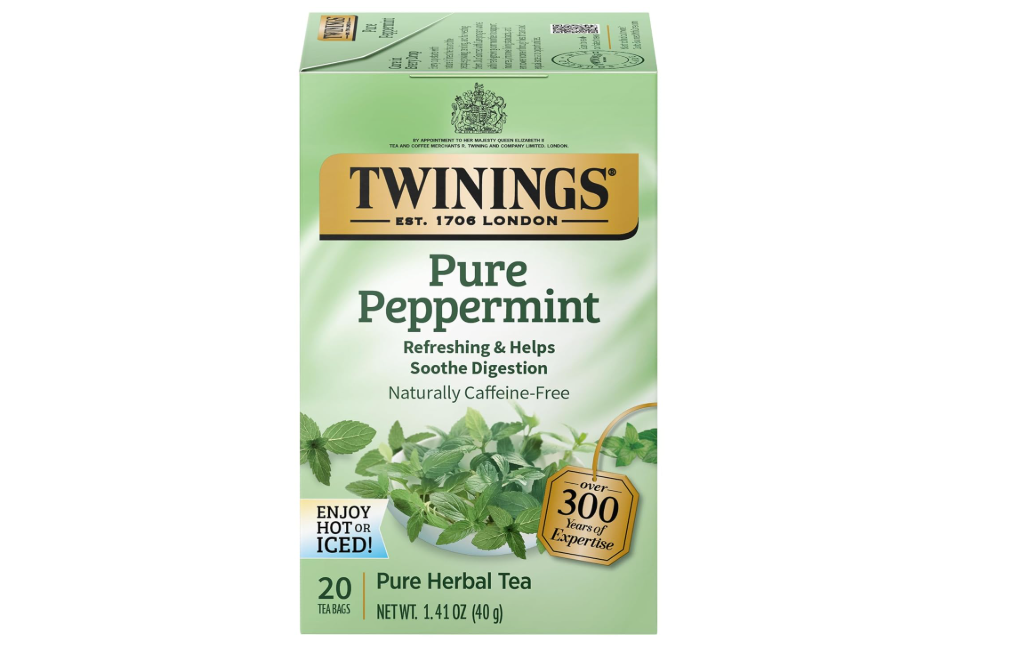 Twinings Pure Peppermint Individually Wrapped Tea Bags, 20 Count (Pack of 1), Fresh Minty Flavour, Naturally Caffeine Free, Enjoy Hot or Iced
