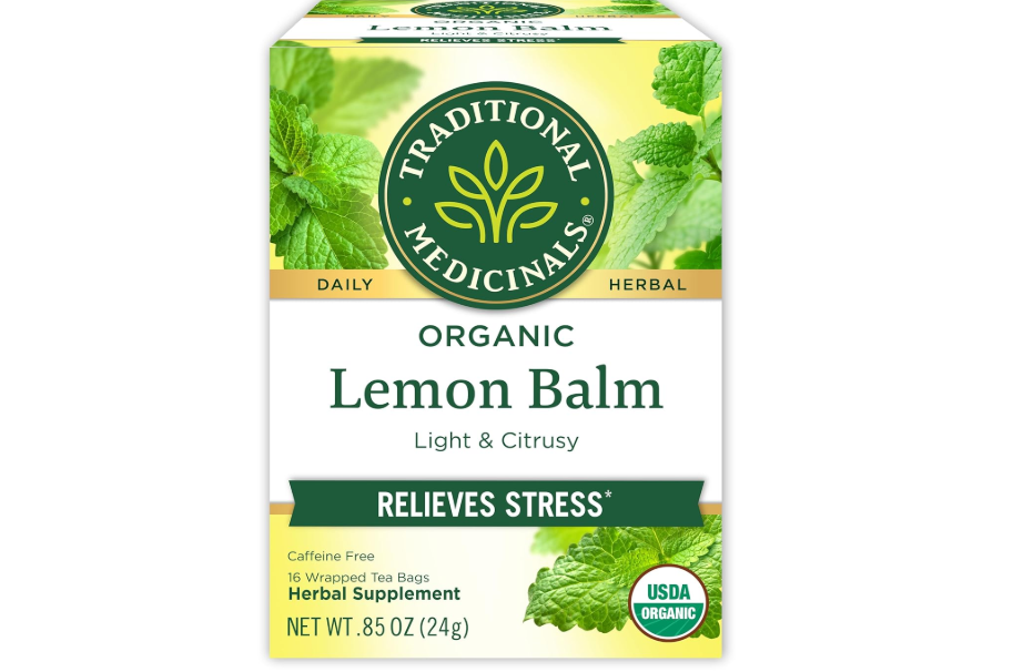Traditional Medicinals Organic Lemon Balm Herbal Tea, Calming and Supports Digestion, (Pack of 1) - 16 Tea Bags
