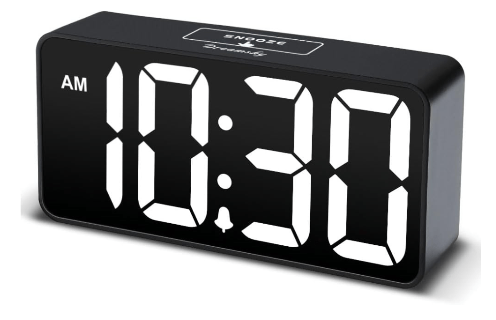 DreamSky Small Digital Alarm Clock for Bederoom, Large Big Numbers Display with Dimmer for Living Room, Electric Bedside Desk Clock with USB Charging Port,... 