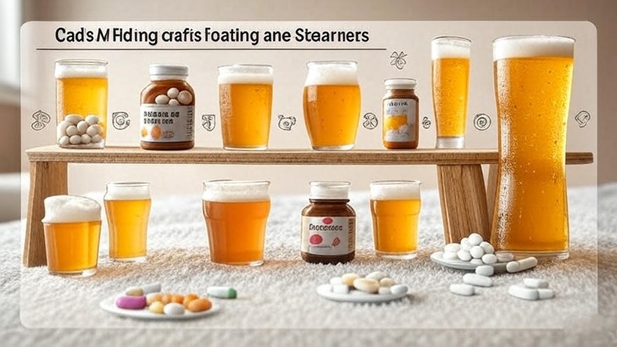 Infographic comparing Living the Dream Brewery drinks to melatonin pills and sedatives.