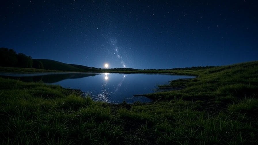 Starry night sky reflecting on a calm lake for dream engagement inspiration.