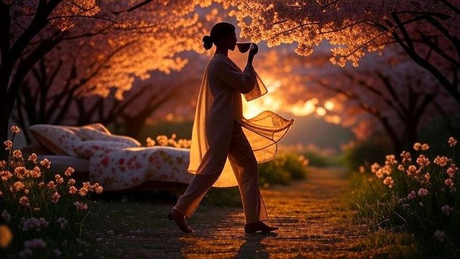 Silhouette of a person following a nature-inspired evening sleep routine