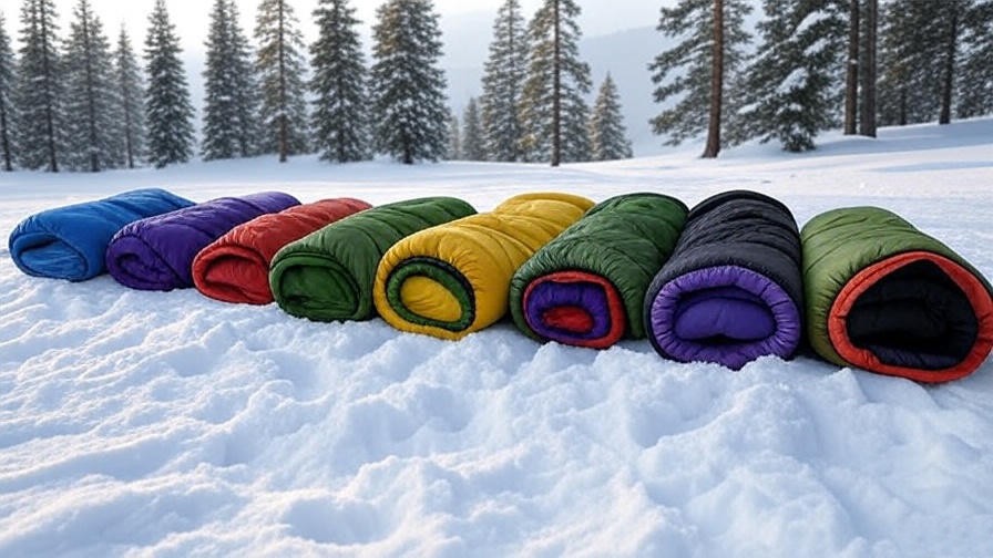 Comparison of top 7 cold weather sleeping bags on snowy ground