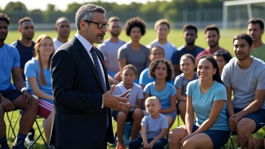 Sports psychologist teaching mindfulness to athletes and families at Big League Dreams Manteca.