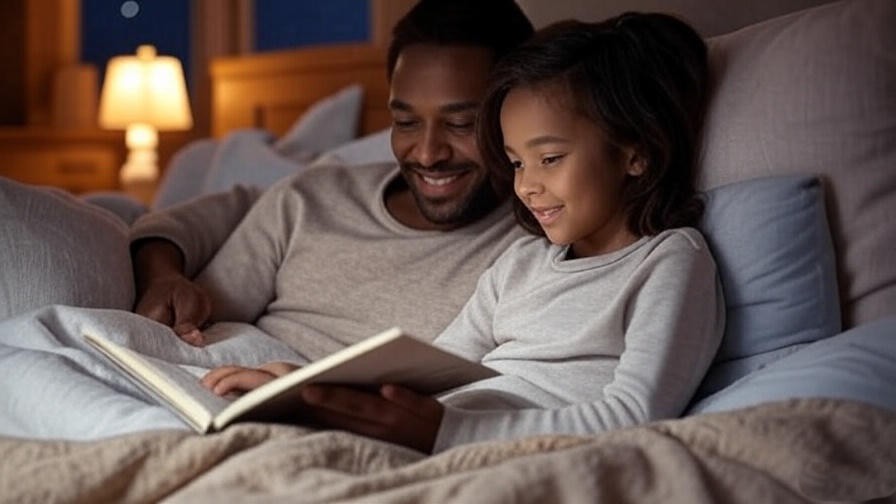 Person reading a sleep tight book with child in cozy bed.
