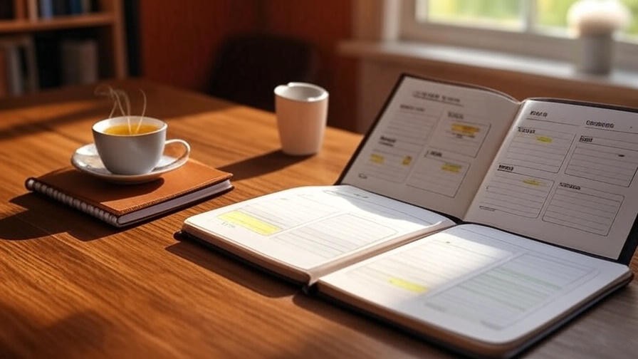 Weekly planner with meditation and sleep schedule for holistic health