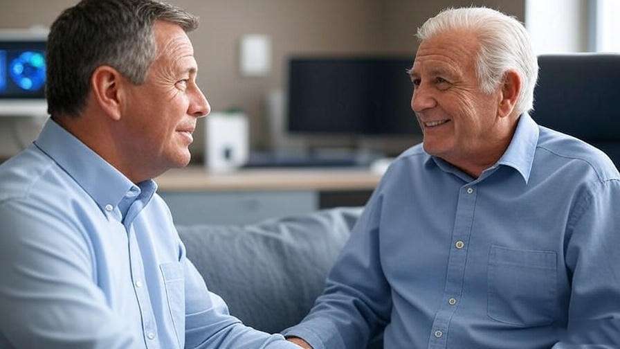 VA healthcare provider consulting veteran for sleep apnea treatment.