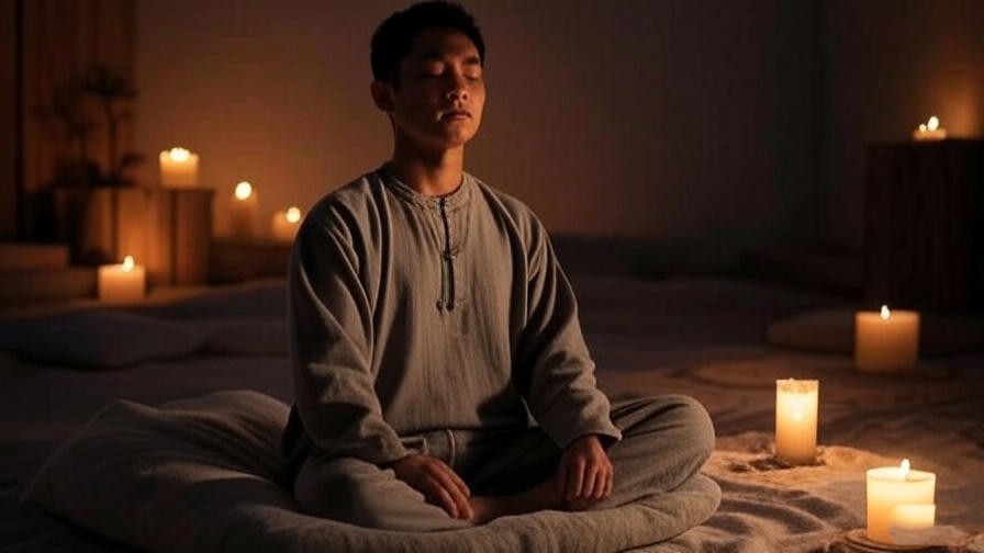 Person meditating peacefully to enhance sleep and mindfulness