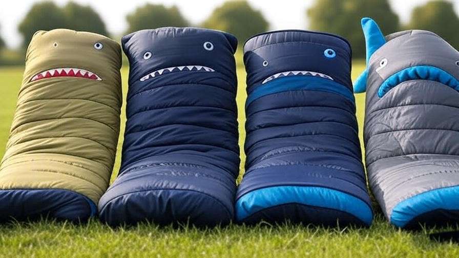 Comparison of budget, mid-range, and premium shark sleeping bags outdoors