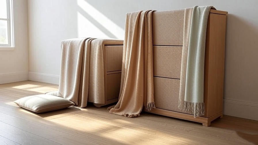 Curated meditation clothing capsule wardrobe with tops, bottoms, and shawl for simplicity.