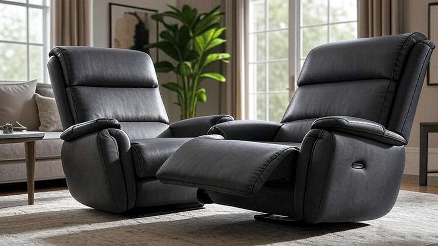 Stylish recliner sleeper chair in a chic living room with modern decor and plant
