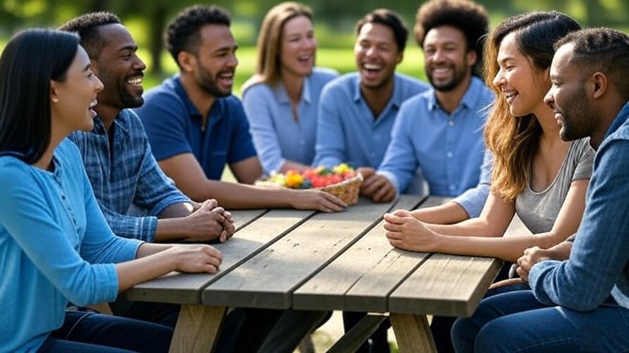 Group of friends enjoying a picnic in a sunny park for meaningful connections.